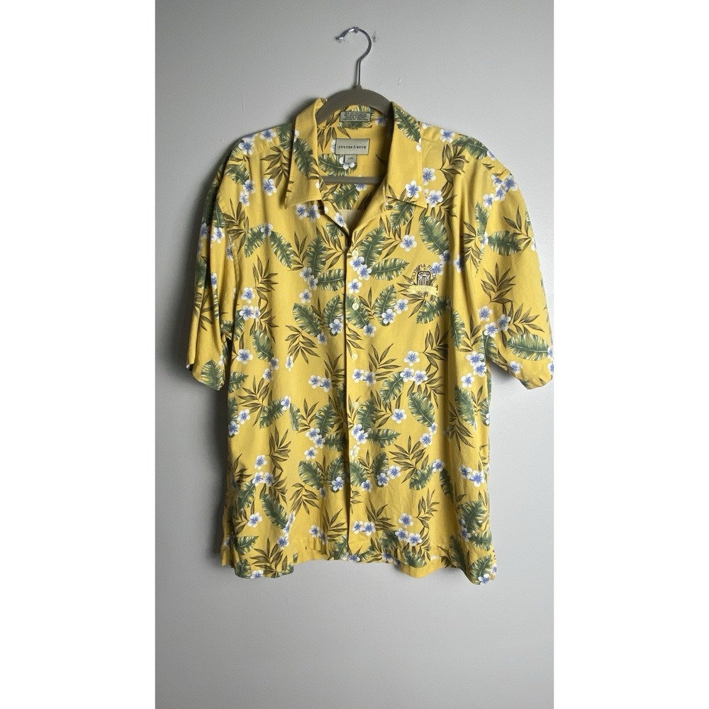 Cutter & Buck Hawaiian Button Up Shirt 2003 Olympia Fields U.S. Open Size Large